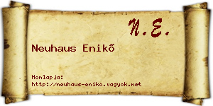 Neuhaus Enikő névjegykártya